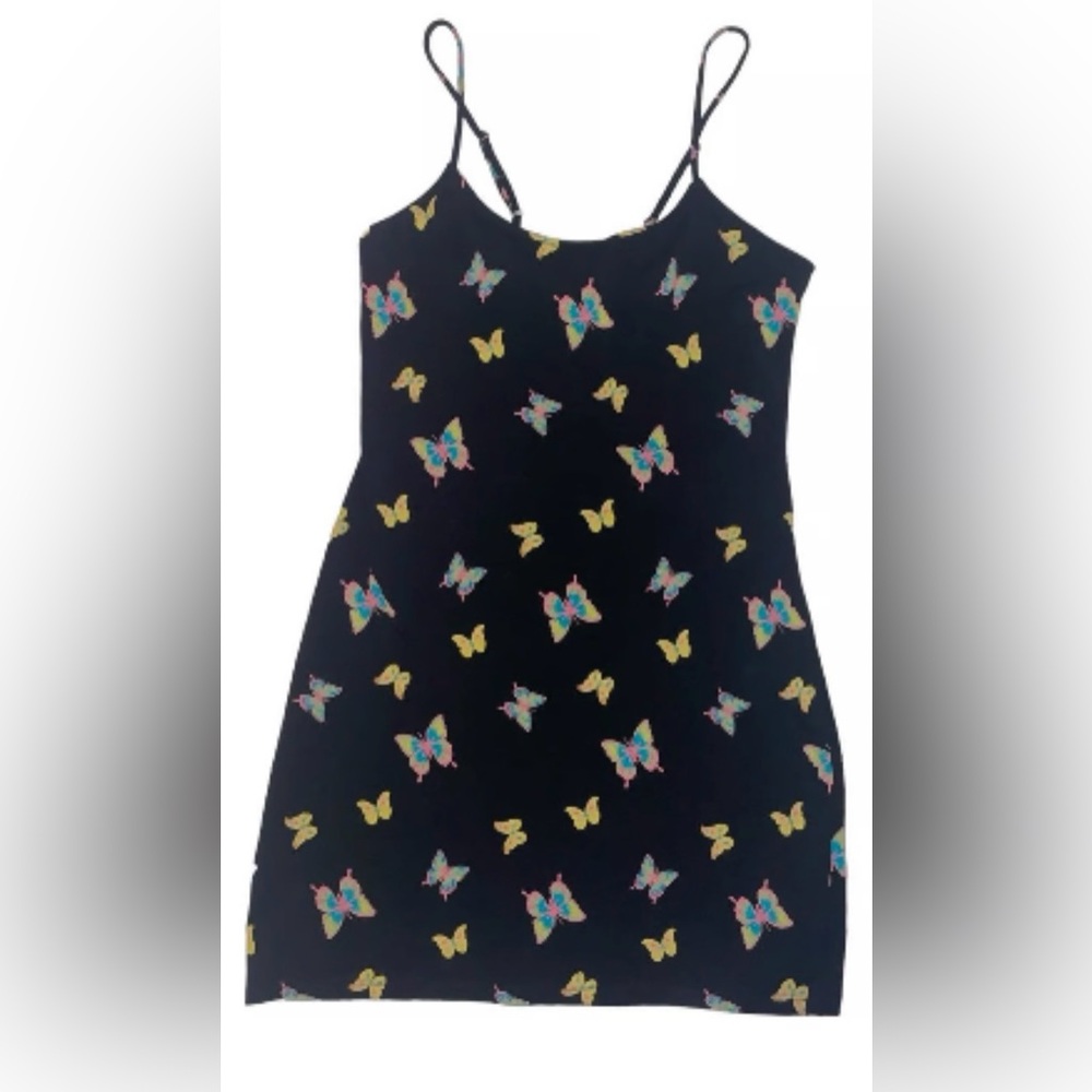 New Juniors SO Back-Tie Butterfly Bodycon Mini Dress.